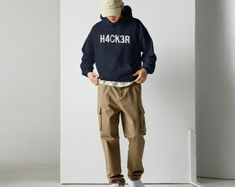 H4CK3R Unleashed: Master of Cyber Realms Hoodie