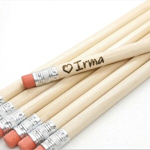 Custom Pencil with Rubber, Custom Pencils, Pencils with Custom Engraving, Laser Engraving on Wood