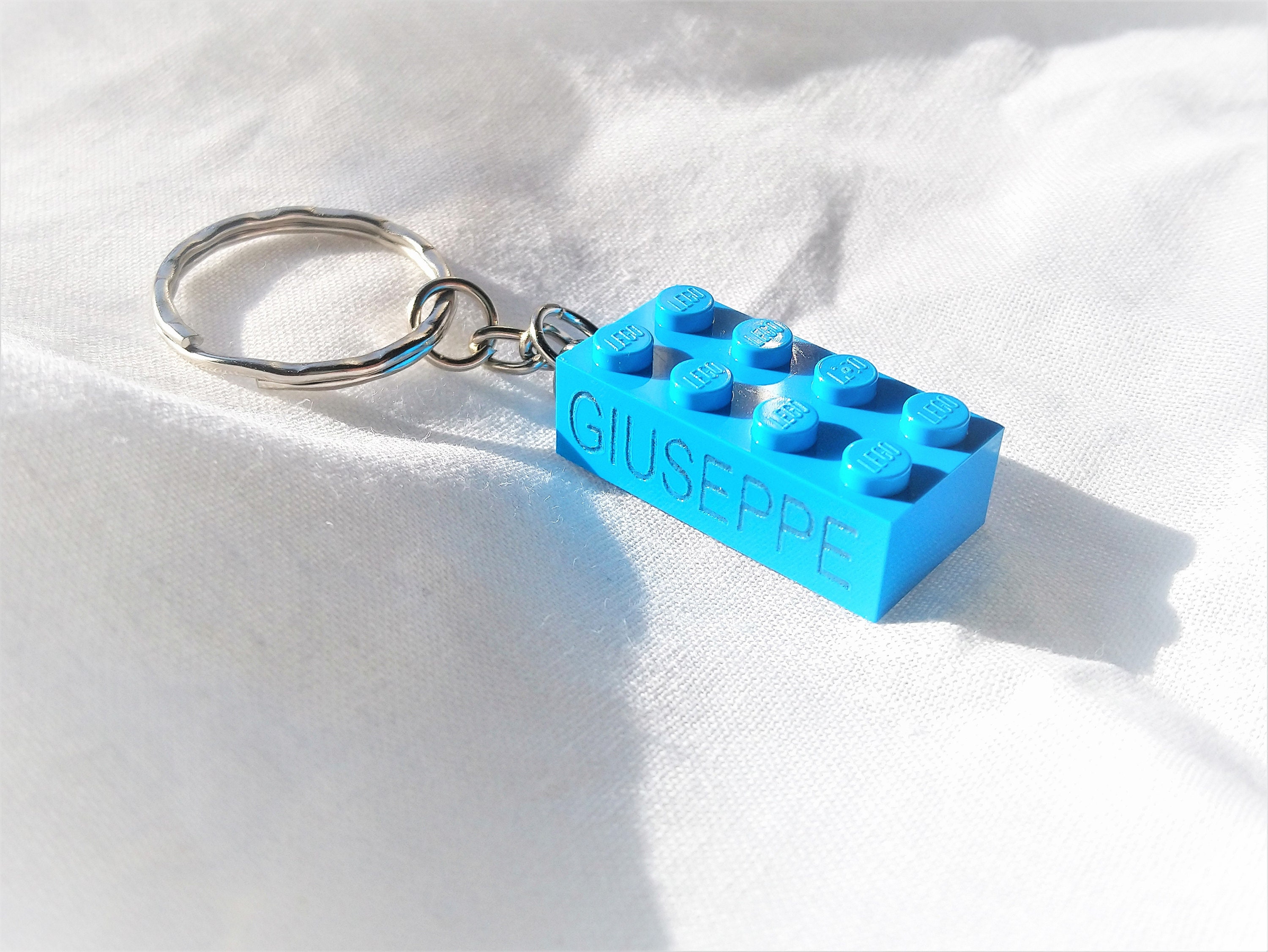 Lego Brick/Stein 2x4 Schlüsselanhänger mit druk Wunschname Text Lego Keychain 