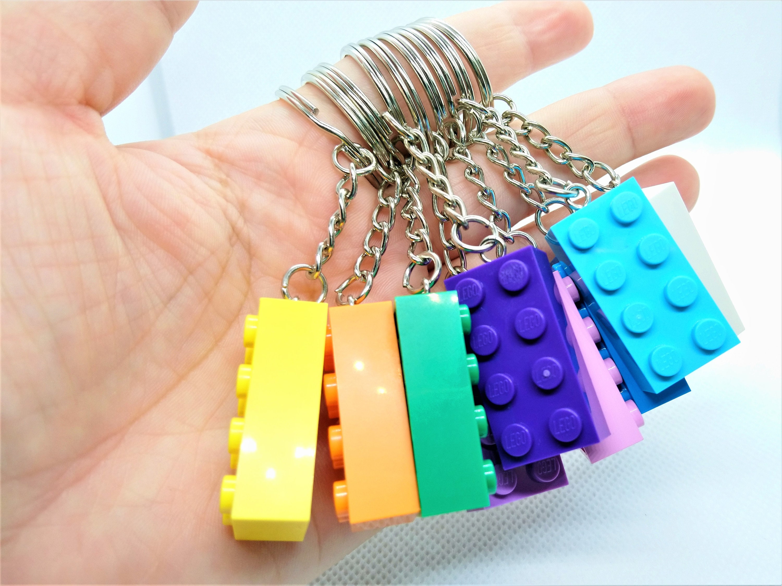 Custom LEGO brick keychain name engraving Etsy