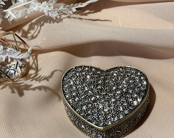 Ring box jewelry box glass chatulle wedding wedding rings heart box