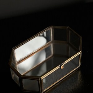 Ringkästchen Schmuckkästchen Schmuckschatulle Schmuckdose Glasschatulle Hochzeit Eheringe Glaskästchen gold