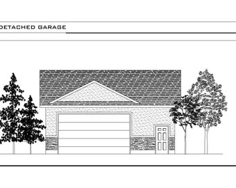 Detached Garage Plan, Detached Garage Building Plan, Building Plan for Garage, Garage Blueprint Digital, Garage Plan with Windows