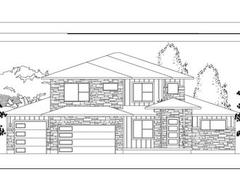 Beautiful Contemporary House Plan 4 Bedrooms, Architectural Drawings