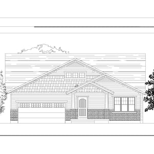 House Plans 3 Bedroom Blueprint, Craftsman House Plans with Blueprint, House Blueprints, One Story House Plan, 2,000 Square Feet