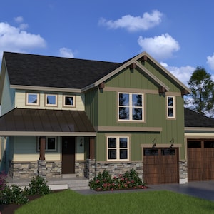 House Plans 5 Bedroom Blueprint, Modern House Plans with Blueprint, House Blueprints, Two Story House Plan, Craftsman House Plan