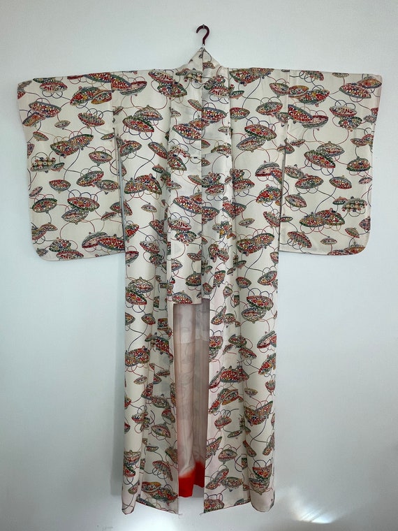 Silk real Japanese kimono komon - image 4