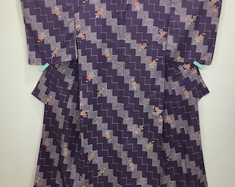 Synthetic Purple Kimono Komon