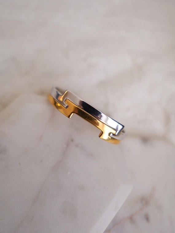 70s AVON Two-Tone Interlocking Bangles in Silver … - image 5