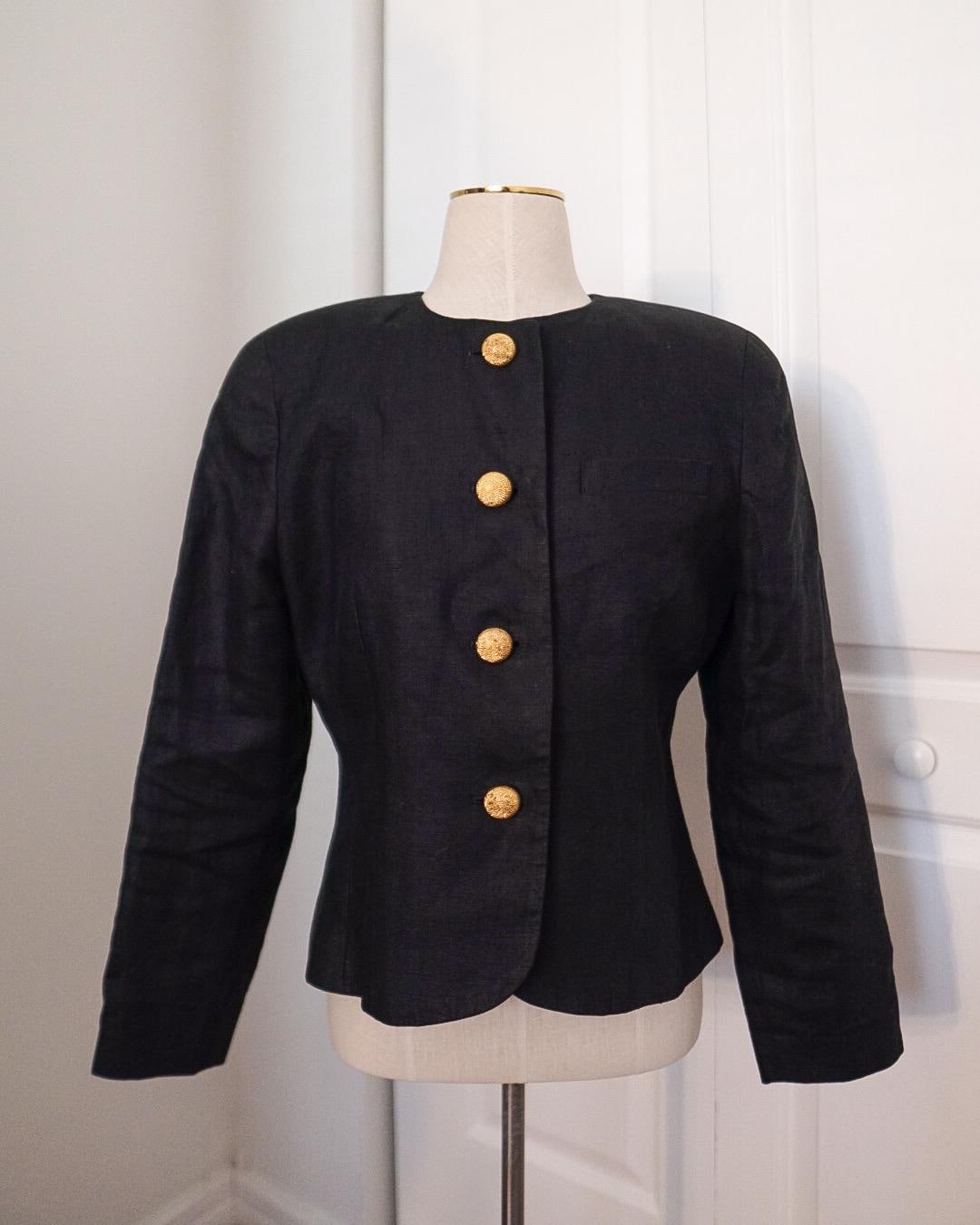 80s Linen Jacket - Etsy