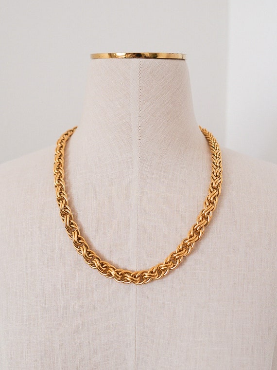 Vintage Monet Gold Wheat Chain-link Necklace