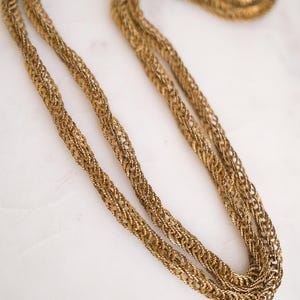 Vintage Antique Gold Long Chainmail Necklace for Layering, Vintage Necklaces for Women