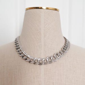 Vintage 80s Mens Silver Necklace - Etsy