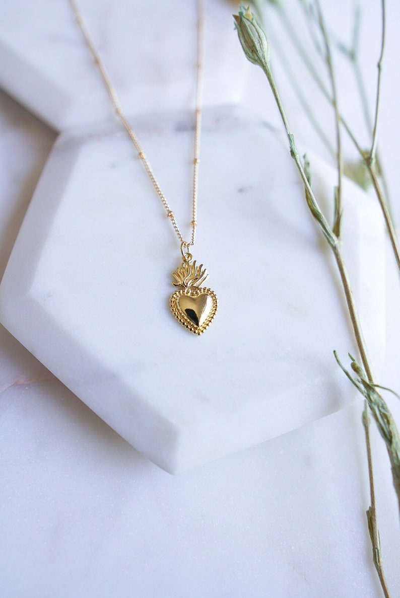 Gold Sacred heart necklace
