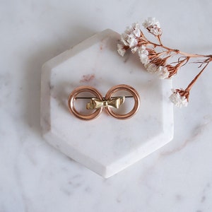 Vintage Copper and Gold Coquette Bow Brooch, Vintage Costume Jewelry for Women