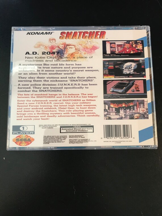 CUSTOM Sega CD Snatcher Reproduction Case - Etsy