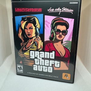 CUSTOM Grand Theft Auto Double Pack PS2 Single Disc DVD Style Case Reproduktion