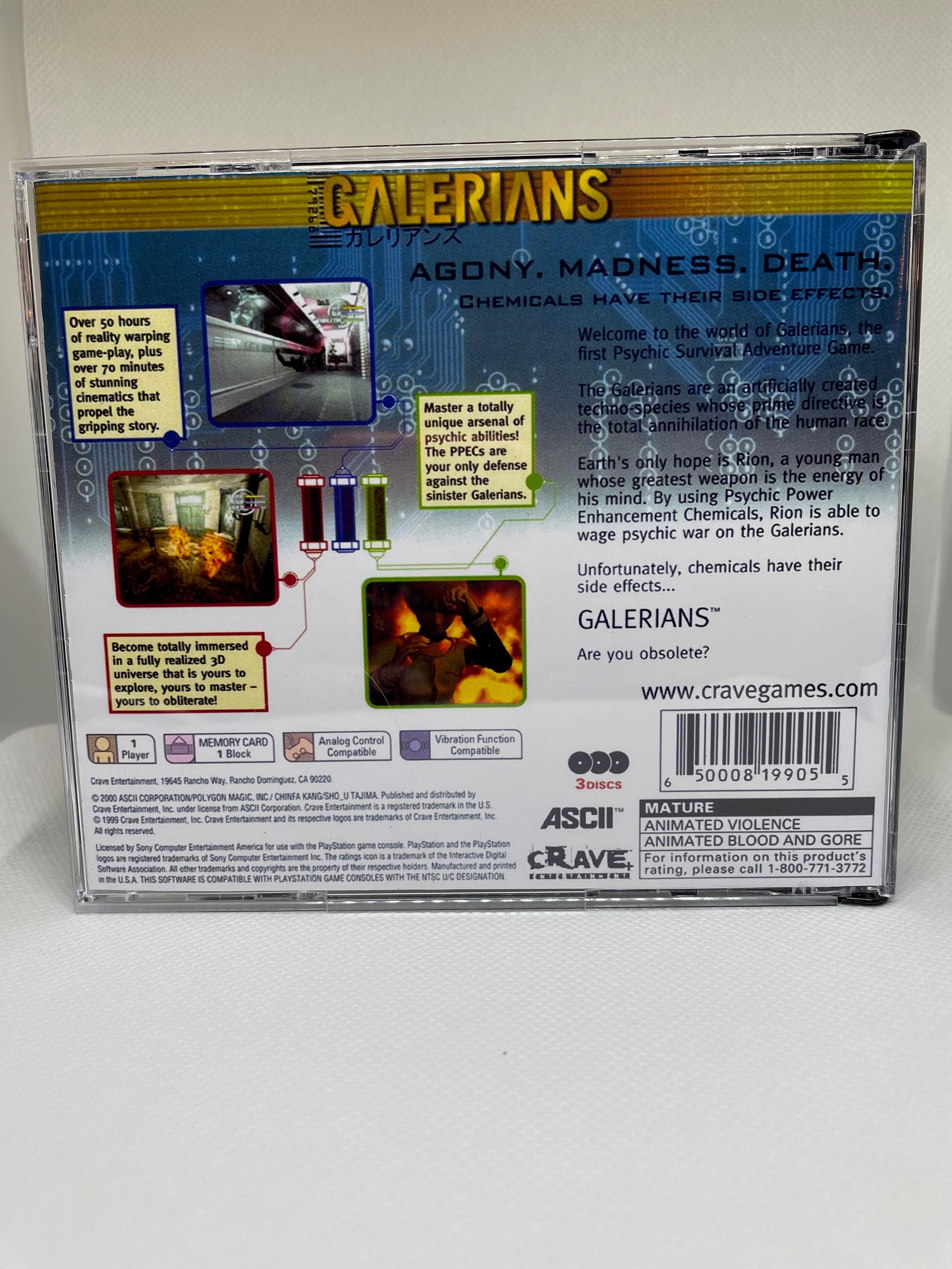 2000 Affiche Poster PLV GALERIANS PS1 Playstation ASCII