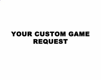 May include: A blue and white PlayStation Vita game cover with the text "YOUR CUSTOM GAME REQUEST" in black.