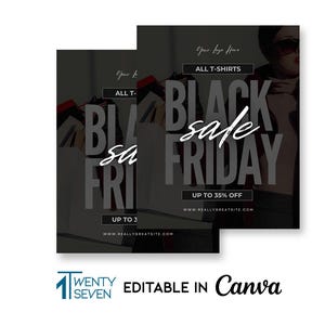 Black Friday Flyer-Vorlage, bearbeitbares Canva-Design, DIY-Flyer für Boutique-Sales