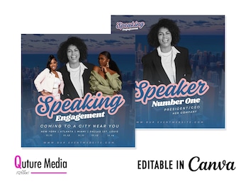 Speaking Engagement Flyer Template: Event Speaker Promotion (Digital Download)