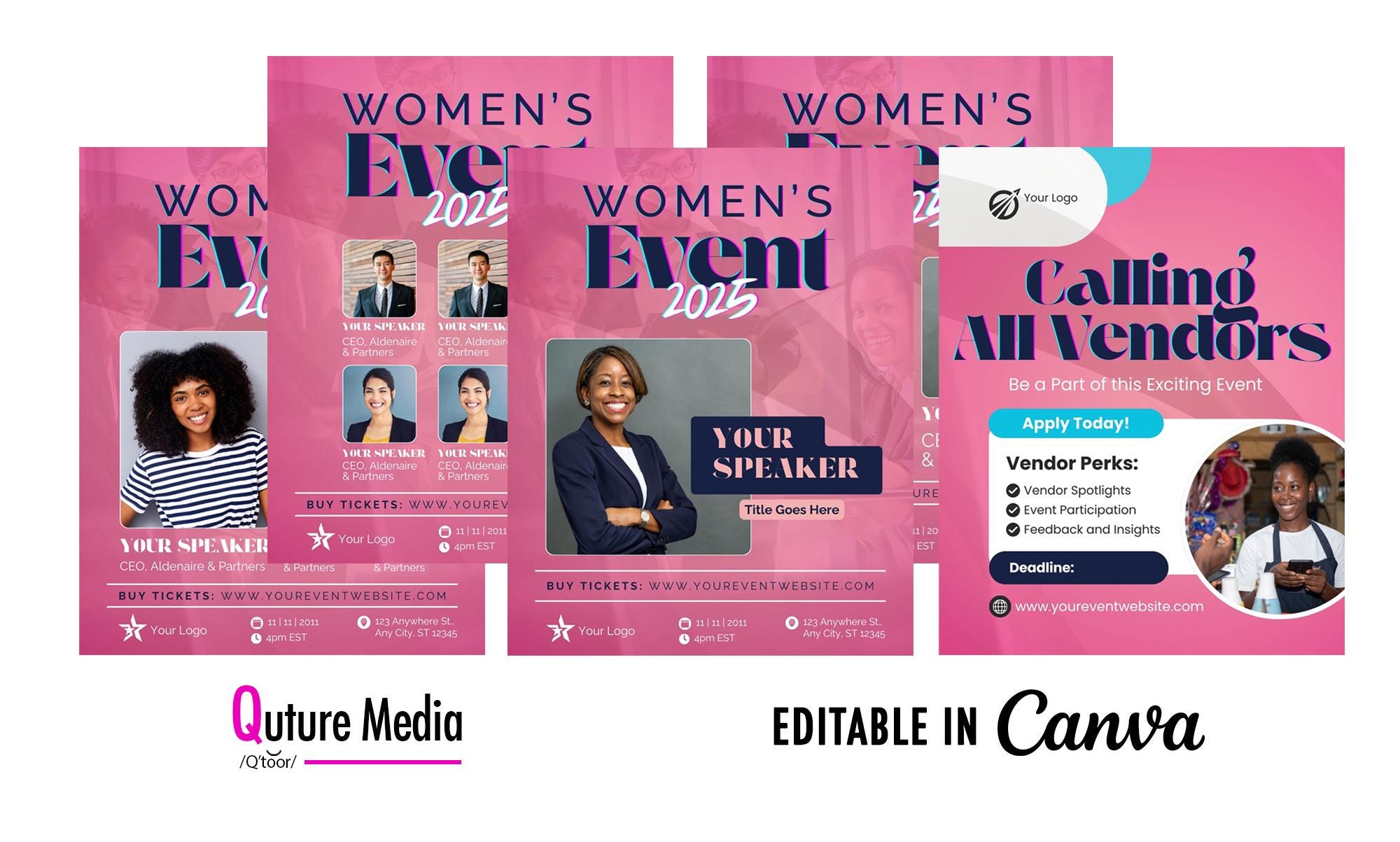 Editable Speaking Engagement Flyer: Women's Empowerment Event Template (Digital File, Canva Template)