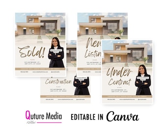 Modern Real Estate Flyer Template: Realtor Marketing (Canva Editable, Digital Download)