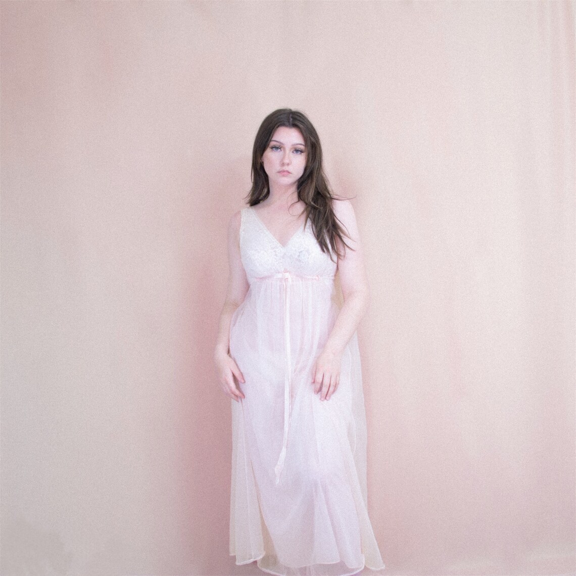 1960s Vanity Fair Pink Layered Gown M L Etsy