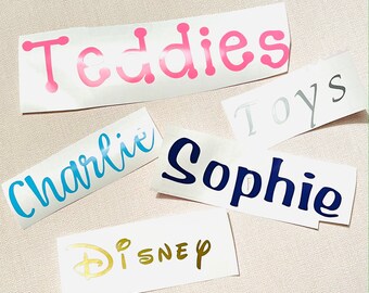 6 Personalised Label Name Sticker Decal Cleaning Storage Kitchen Hinch Set Vinyl