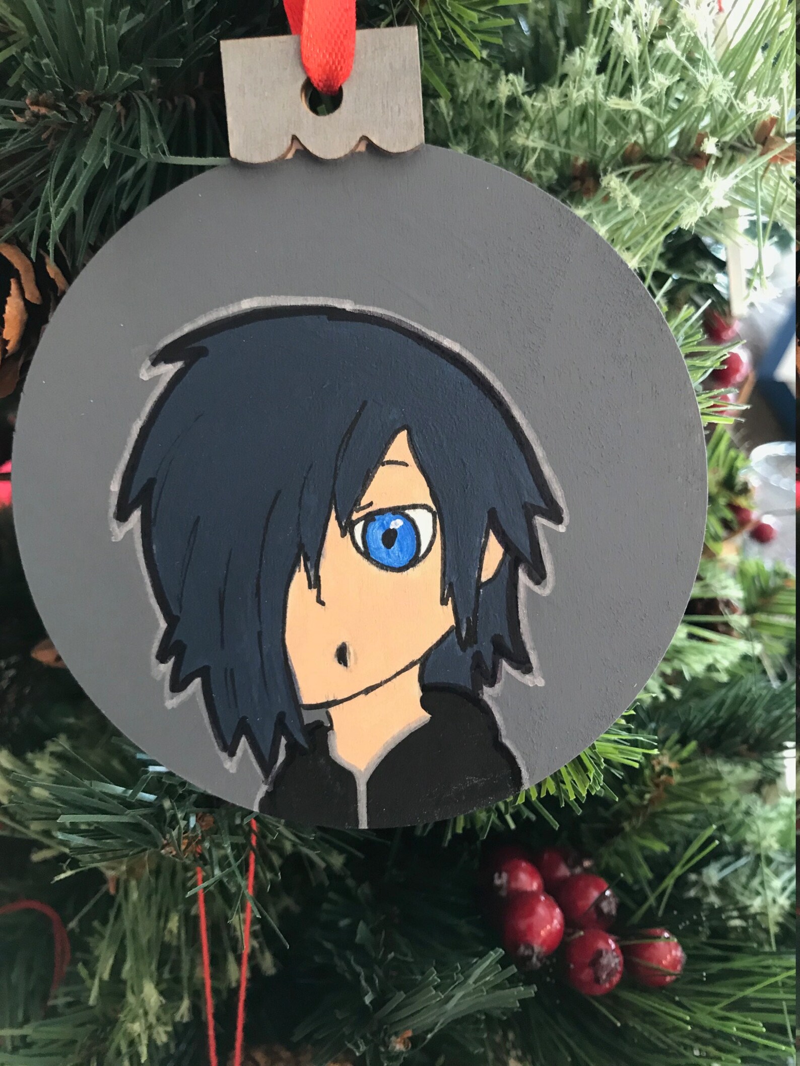 Hand Painted Wood Christmas Ornament Kingdom Hearts Zexion Etsy