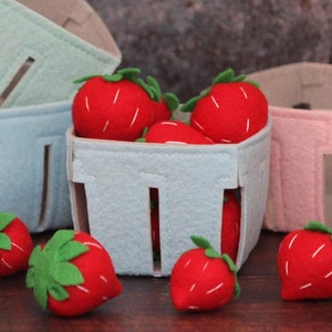 Felt Food Play Strawberries, Felt Fruit