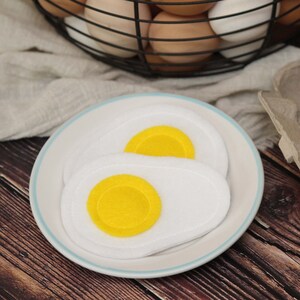 Felt Food Fried Eggs, set of 2, Pretend Play Breakfast Food, Toy Kitchen Foods, Kids Toy, Play Restaurant, Educational Toy, Imagination Play image 7