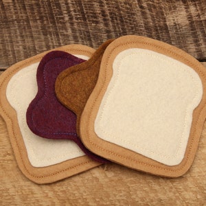 Felt Food Peanut Butter and Jelly Sandwich, Pretend Play Food, Toy Kitchen Foods, Educational Kids Toy, Play Restaurant, Imagination Play