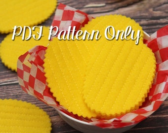 PDF Pattern, Felt Food Potato Chips Pattern, Digital Download, DIY Felt Play Food Sewing Pattern, Pattern Instant Download