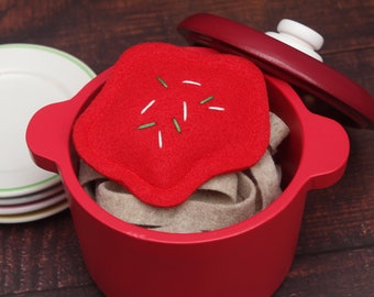 Felt Food Play Spaghetti Pasta Set with Sauce