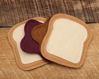 Felt Food Peanut Butter and Jelly Sandwich, Pretend Play