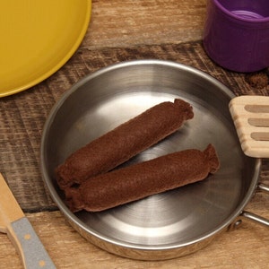 Filz Frühstück Würstchen, 2er-Set, Spiel Essen für Kinder, Montessori Spielzeug