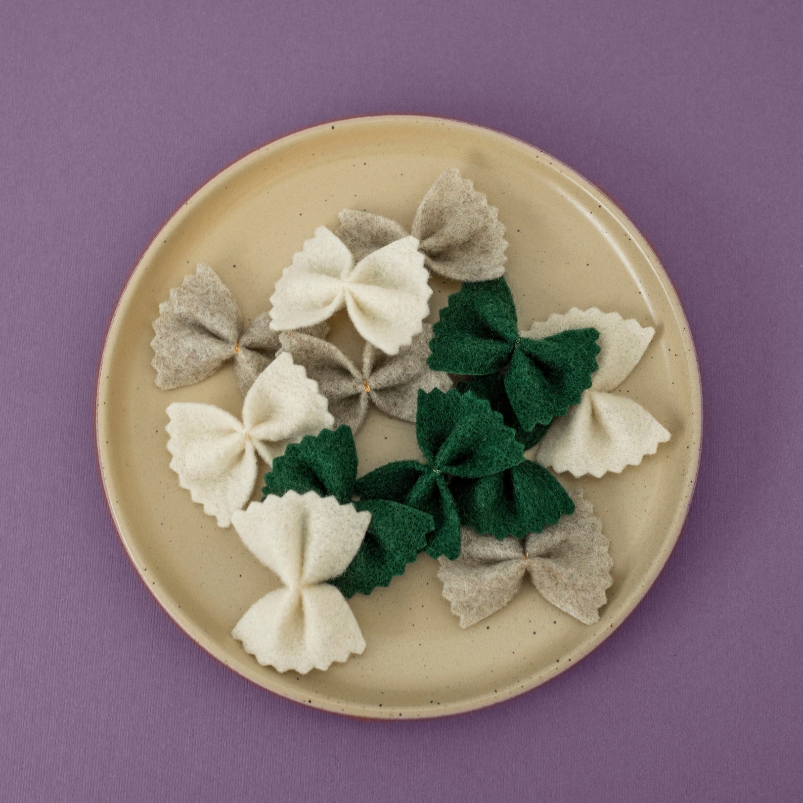 Felt Food Play Bow Tie Pasta 12 Piece Felt Pasta Set Pretend Etsy