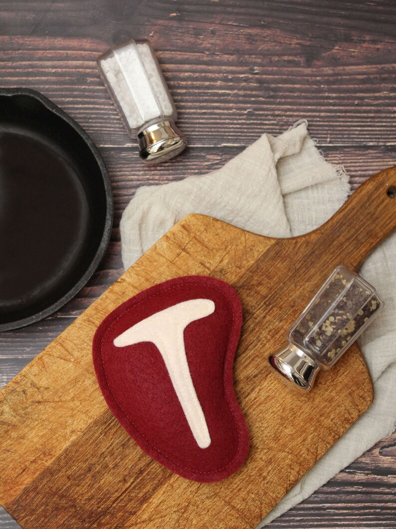 Felt Play Food Steak Felt Food Meat for Pretend Play Toy Etsy