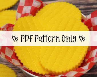 Felt Potato Chip PDF Pattern, Step by Step with Pictures, Digital Download, DIY Felt Play Food Sewing Pattern, Pattern Instant Download