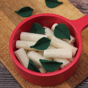 Felt Food Play Rigatoni Pasta Set with Herbs