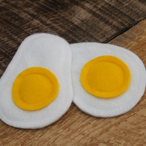 Felt Food Fried Eggs, set of 2, Pretend Play Breakfast Food, Toy Kitchen Foods, Kids Toy, Play Restaurant, Educational Toy, Imagination Play image 8