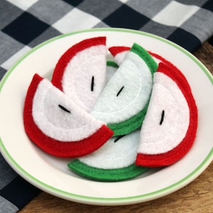 Felt Food Play Apple Slices, set of 4
