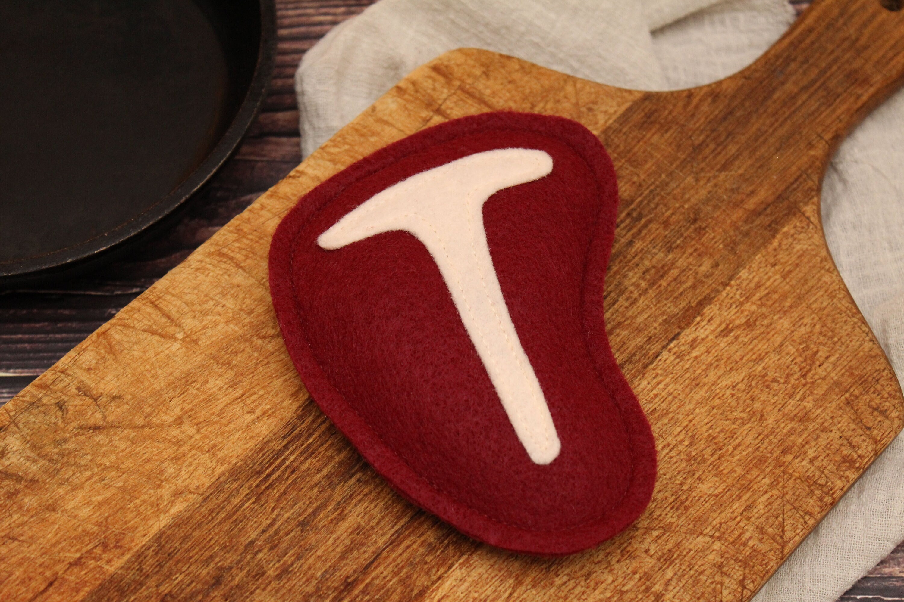 Felt Play Food Steak Felt Food Meat for Pretend Play Toy Etsy