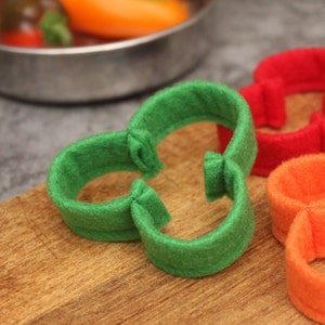 Pretend Play Felt Food Peppers, Set of 3