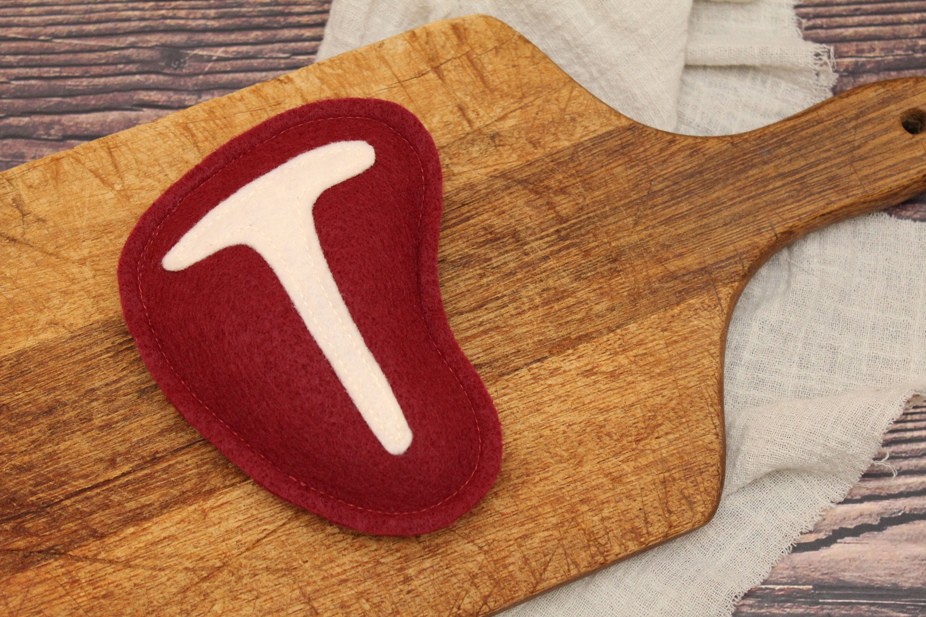 Felt Play Food Steak Felt Food Meat for Pretend Play Toy Etsy