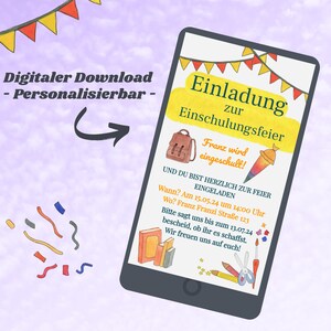 Carte d'invitation pour enfants, invitation d'anniversaire numérique, modèle de fête d'enfants via WhatsApp, cônes d'école de modèle de jet d'édition de carte électronique