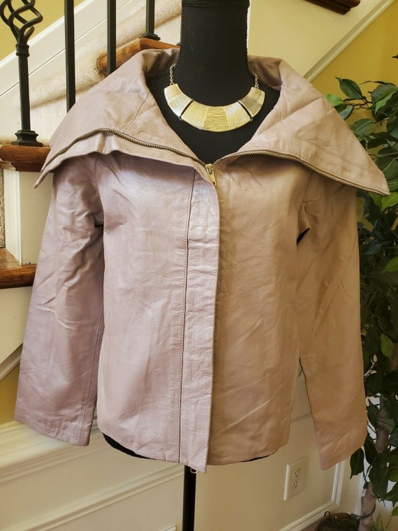 Vintage Newport News Leather Jacket- Lavender- St… - image 9