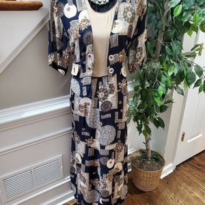 Vintage Sag Harbor Fuschia 100% Rayon Short Sleeve Round Neck Long Maxi Dress 8