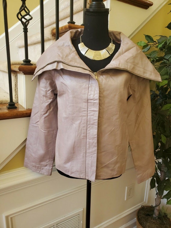 Vintage Newport News Leather Jacket- Lavender- St… - image 1